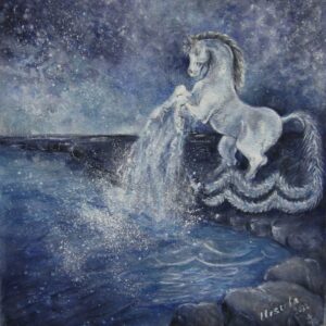 New Moon Aquarius illustration Ursula Brozovich Kerger